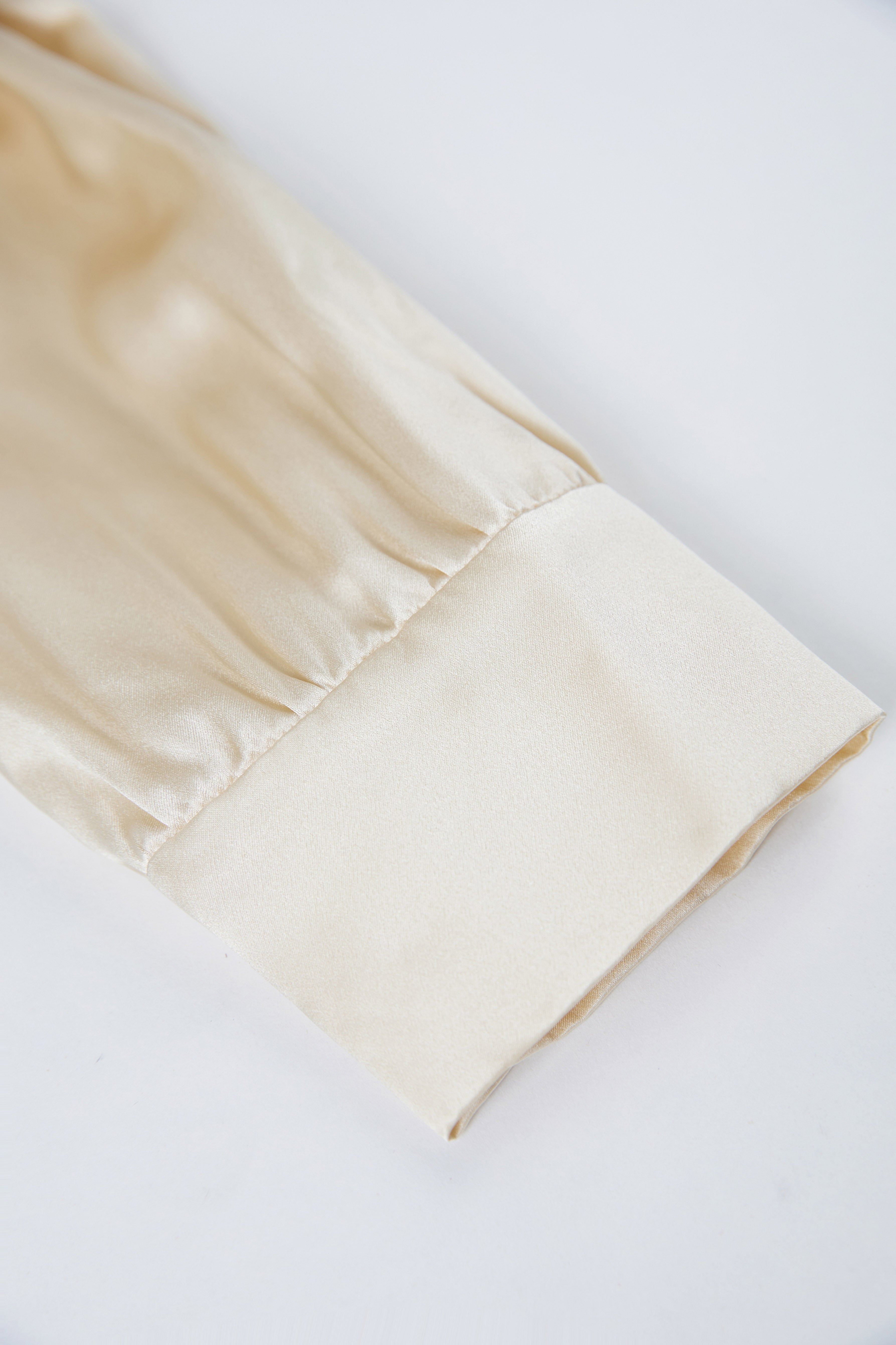 Aurise™ | 100% Silk Cowl Neck Bishop Sleeves Blouse