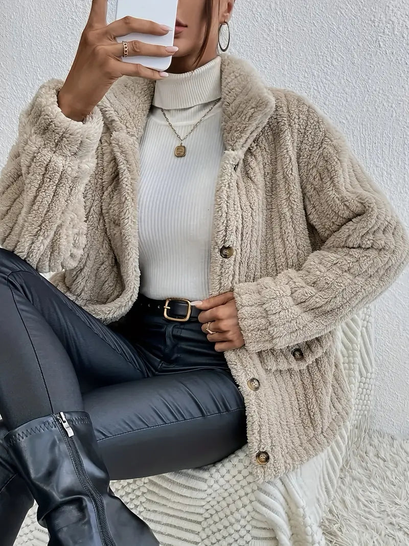 Isa Cardigan | Double-Sided Velvet Button Cardigan