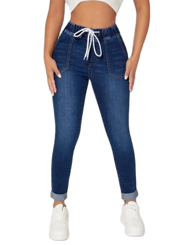 Aurise™ | Elastic Waist Ankle-Length Jeans